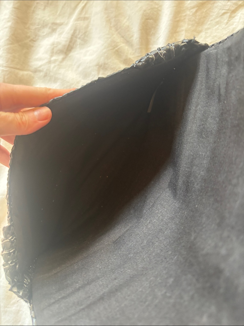 Black Raffie Envelope Clutch with Magnetic Closure - Picture 5 of 7